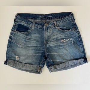 Old Navy boyfriend women’s shorts jeans Distressed Cuffed